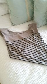 River Island Striped Top with Shoulder Pads - Size 6