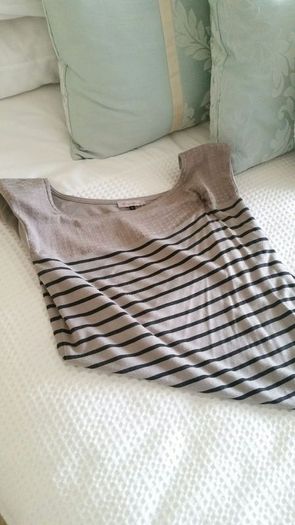 River Island Striped Top with Shoulder Pads - Size 6