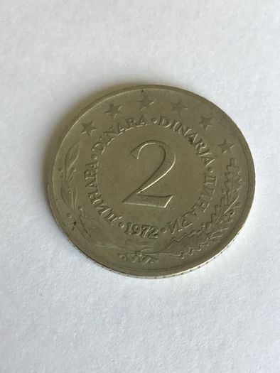 1972 Yugoslavia coin 2 Dinara