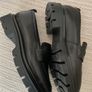 Next Black Leather Chunky Sole Loafers - Size 40 - New Image 2