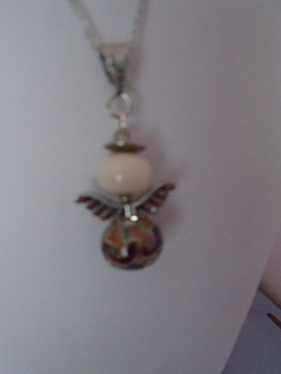 Angel necklace, Jewellery, Necklace. Handmade glass beads,Gift