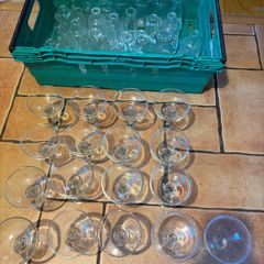 wedding glass bundle, small mixed and 17 champagne coups