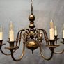 Very Good Antique Eight Branch Flemish Chandelier. Image 8