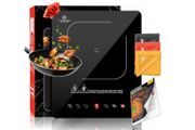 KESSER induction Hob Induction Hob 1 Plate 2100W Portable 28cm + 3x Microfibre Cloth + 1x Recipe Book