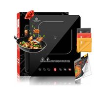 KESSER induction Hob Induction Hob 1 Plate 2100W Portable 28cm + 3x Microfibre Cloth + 1x Recipe Book