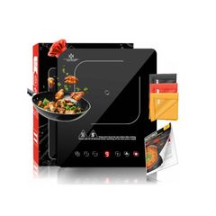 KESSER induction Hob Induction Hob 1 Plate 2100W Portable 28cm + 3x Microfibre Cloth + 1x Recipe Book