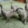 Vintage Dhokra Brass Crow Figurine or Ornament Lost Wax, Tribal India Cast Bronze (25 each) Image 6