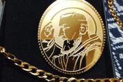 St Padre Pio Gold Blessed  pendant