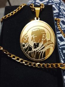 St Padre Pio Gold Blessed  pendant