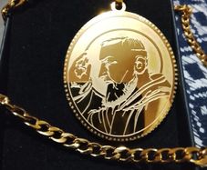 St Padre Pio Gold Blessed  pendant