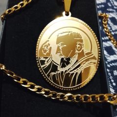 St Padre Pio Gold Blessed  pendant