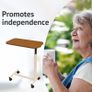 Height Adjustable Portable Overbed Table with Wheels Adjustable Over Bed Table for Elderly Image 7