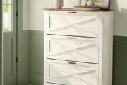 Vintage 3 Door Shoe Storage Cabinet Freestanding 18-24 Pairs
