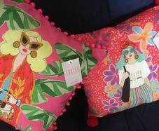 Cushions Pop Art Pair NEW  Flower Power