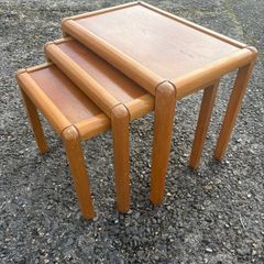 Mid-century vintage retro danish style nest of tables c1970