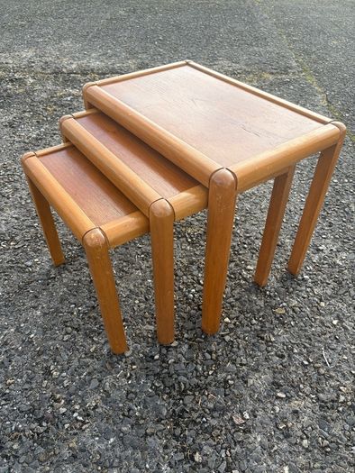 Mid-century vintage retro danish style nest of tables c1970