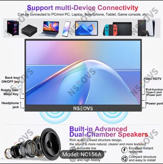 Nseovs 15.6" Portable Monitor - price firm