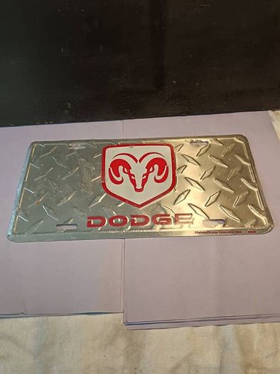 Official (NOS) Dodge Aluminum Car plate