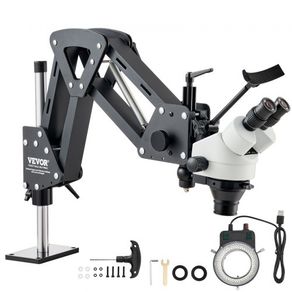 Multi-Directional Microscope with Spring Bracket, 7X-45X Magnification Jewelry Microscope