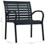Garden Chairs 2 pcs Black Steel and WPC Image 2
