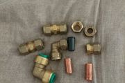 random brass pipe connector set. Diesel tank plumber heating House clearance sale unwanted stuff gift car boot sale Xmas