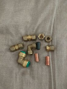 random brass pipe connector set. Diesel tank plumber heating House clearance sale unwanted stuff gift car boot sale Xmas