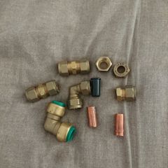 random brass pipe connector set. Diesel tank plumber heating House clearance sale unwanted stuff gift car boot sale Xmas