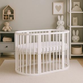 Babymam Snoa Oval Cot & Mattress. Excellent Condition
