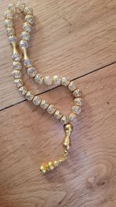 Clear Crystal & Gold Filigree Prayer Beads x33