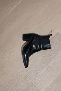 BLACK Croc-Effect Leather Boots