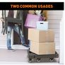 Folding Hand Truck, 6 Wheels Fold Up Hand Cart with 2 Elastic Ropes, Portable 225KG Capacity Heavy Duty Luggage Cart Image 6