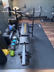 Adjustable Weight Bench with Rack & 50kg Barbell Set