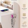 Makeup Desk with Smart LED Mirror and Power Outlet, Small Makeup Table with 2 Drawers and 5 Shelves, Dresser, White Image 6