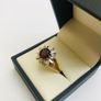 Vintage 18ct Yellow Gold Garnet & Diamond Cluster Ring Image 3