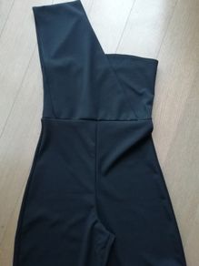 Jumpsuit, black, one shoulder