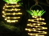 2 Pack Pineapple Garden Solar Lights 60 LEDs Outdoor Decor Solar Path Hanging Lights IP65 Waterproof Led Fairy String for Christmas Patio Path Home Tree Decoration Lantern Lighting