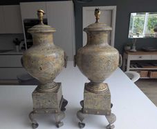 Pair of Vintage Terracotta Urns Converted to Table Lamps / Decorative Urns