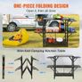 Camping Kitchen Table, One-piece Folding Portable Cook Station with A Carrying Bag, Aluminum Camping Table 4 Iron Side Tables & 2 Shelves, Image 3