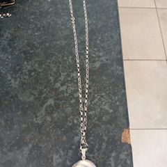 silver chain and locket