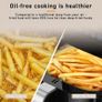 Air Fryer 5.5L with Rapid Air Circulation,1700W Air Fryers for Home Use with 60 Minute Timer&Temperature,Nonstick Basket for Healthy Oil Free & Low Fat Cooking,Black (FREE POSTAGE) Image 2