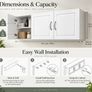 Wall Mounted Storage Cabinet with 3 Doors & Adjustable Shelves  White Image 2