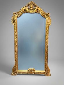 Large French-Style Gilt Wood Mirror