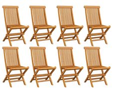 Folding Garden Chairs 8 pcs Solid Teak Wood