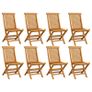Folding Garden Chairs 8 pcs Solid Teak Wood Image 5