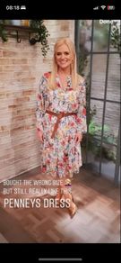 Ladies Floral Chiffon Dress: Size 10