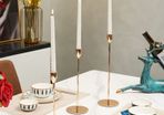 Modern Metal Gold Candlestick Holders Wedding Decoration Skinny Tapered Candlestick Holder Home Decor Bar Party Candle Holders
