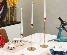 Modern Metal Gold Candlestick Holders Wedding Decoration Skinny Tapered Candlestick Holder Home Decor Bar Party Candle Holders