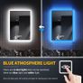 FREE EXPRESS SHIPPING Backlit Bluetooth Bathroom Mirrors with Shaver Socket, 500 x 700 mm Illuminated Wall Mounted Bathroom Vanity Mirror with LED Lights and Demister Pad Image 5
