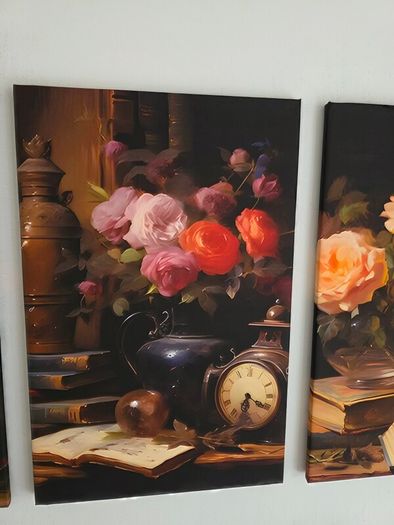 3 framed printed canvas 35x55cm each photo