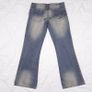 Diesel Blue Washed Y2K Vintage Graphic Printed Flare Bootcut Denim Jeans 32R/14UK/42EU Image 2